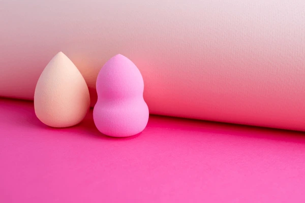 two beauty blender. one tear shaped